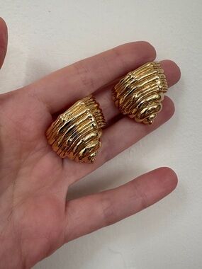 Large Gold Shell Earrings